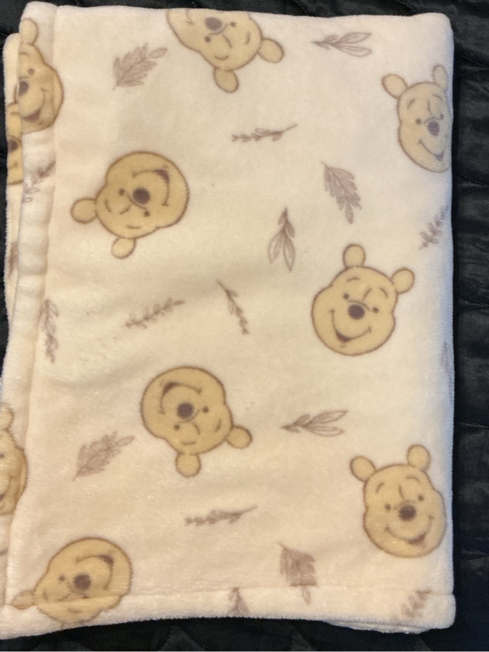 Disney Winnie the Pooh Cream and Yellow Plush Throw